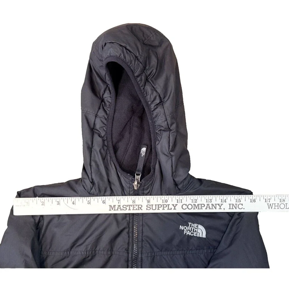 The North Face Reversible Black Puffer Fleece Jacket Youth Large 10-12 Gorpcore